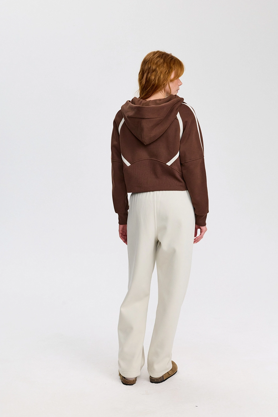 Худи оверсайз 1/2 zip с контрастными полосками UL - 9 