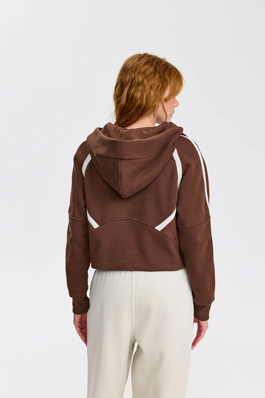 Худи оверсайз 1/2 zip с контрастными полосками UL - 6 