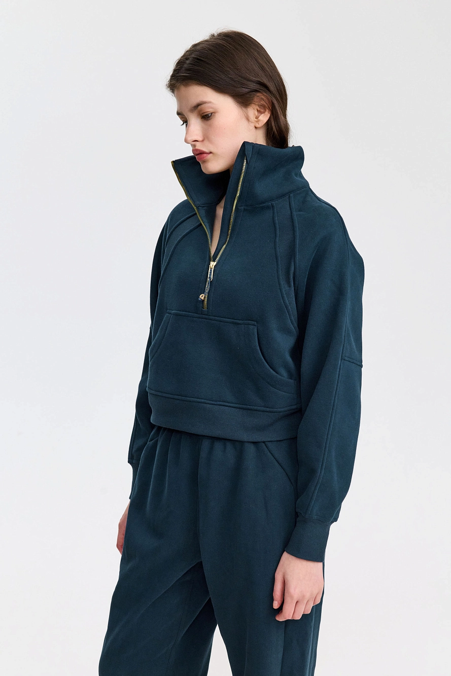 Свитшот оверсайз 1/2 zip с воротником UL - 5 