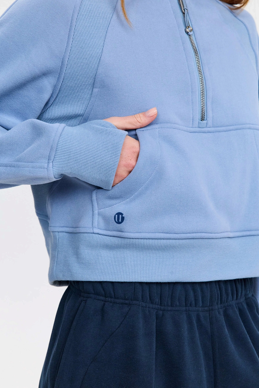 Свитшот оверсайз 1/2 zip с воротником UL - 3 