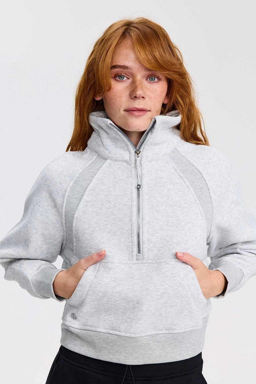 Свитшот оверсайз 1/2 zip с воротником UL - 2 