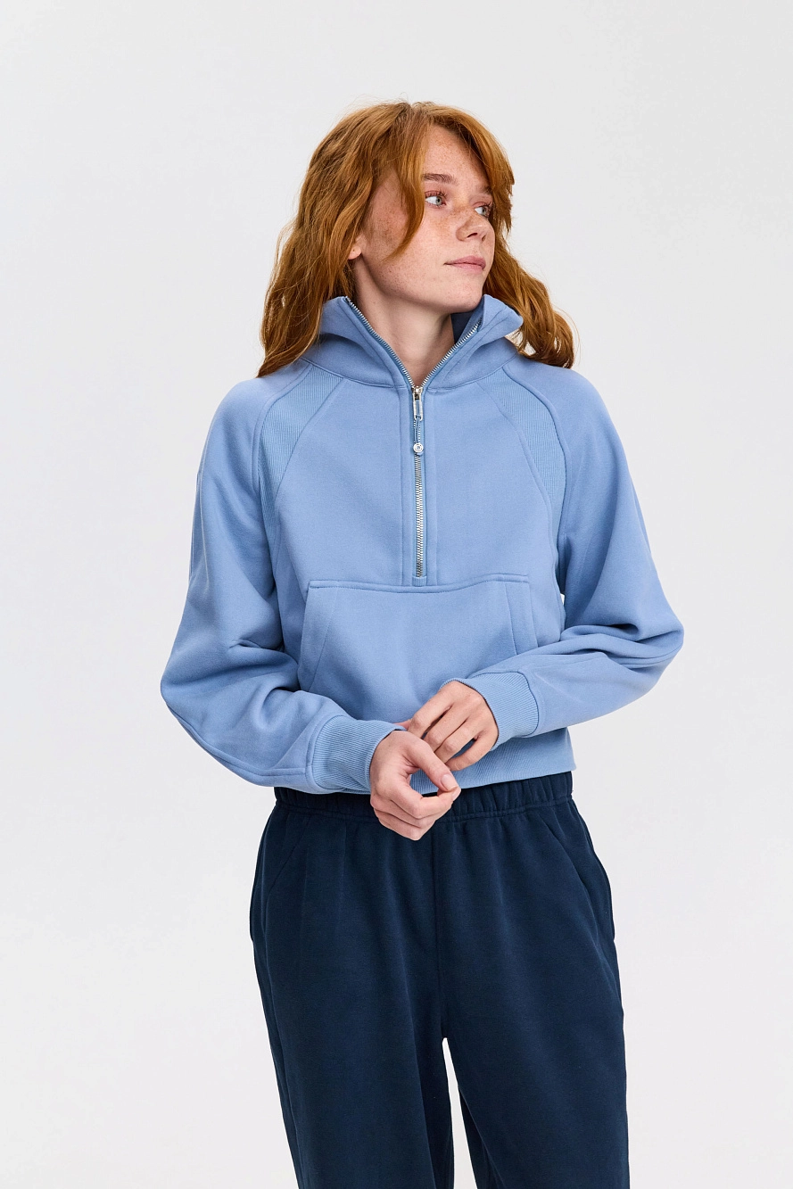 Свитшот оверсайз 1/2 zip с воротником UL - 8 