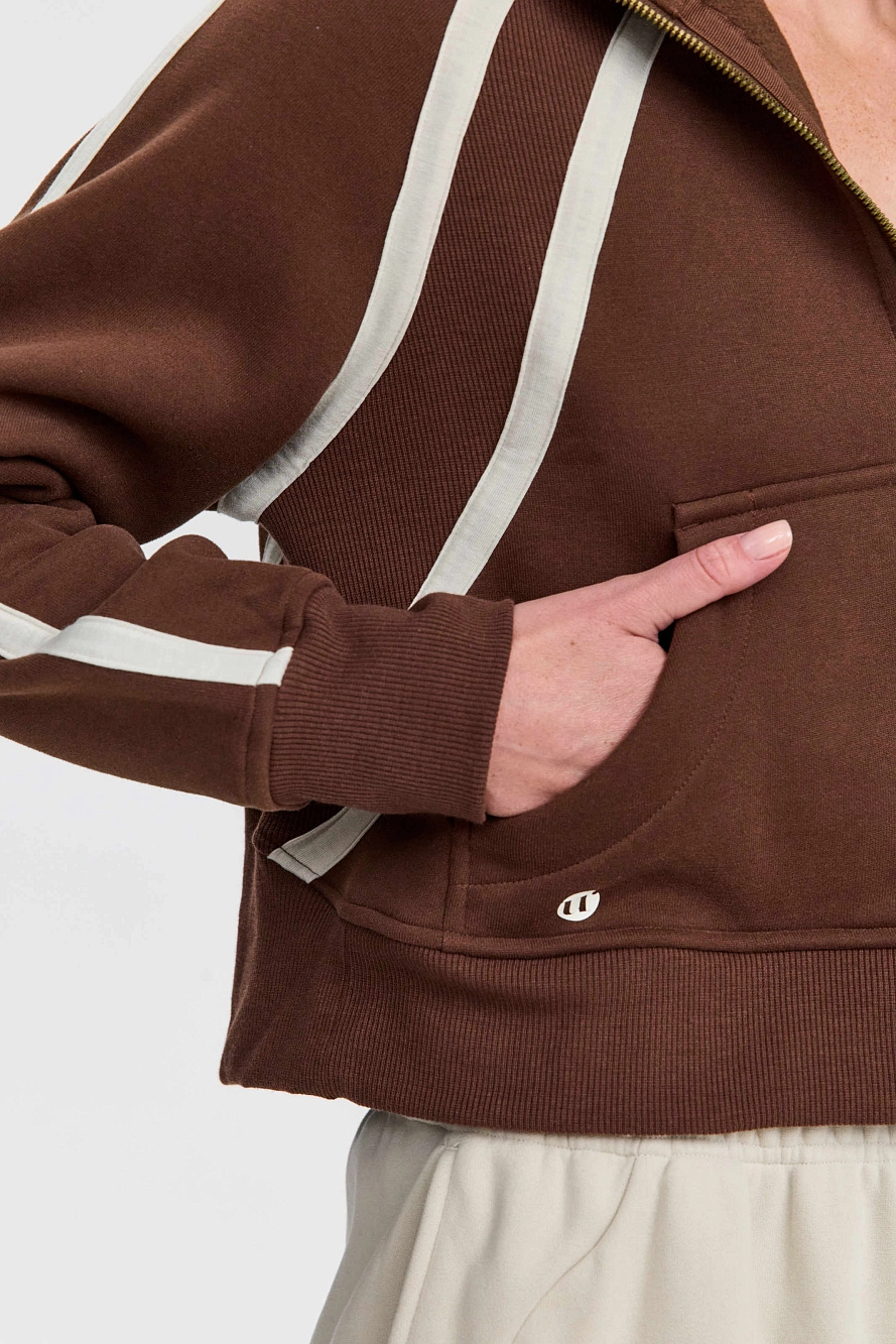 Худи оверсайз 1/2 zip с контрастными полосками UL - 4 