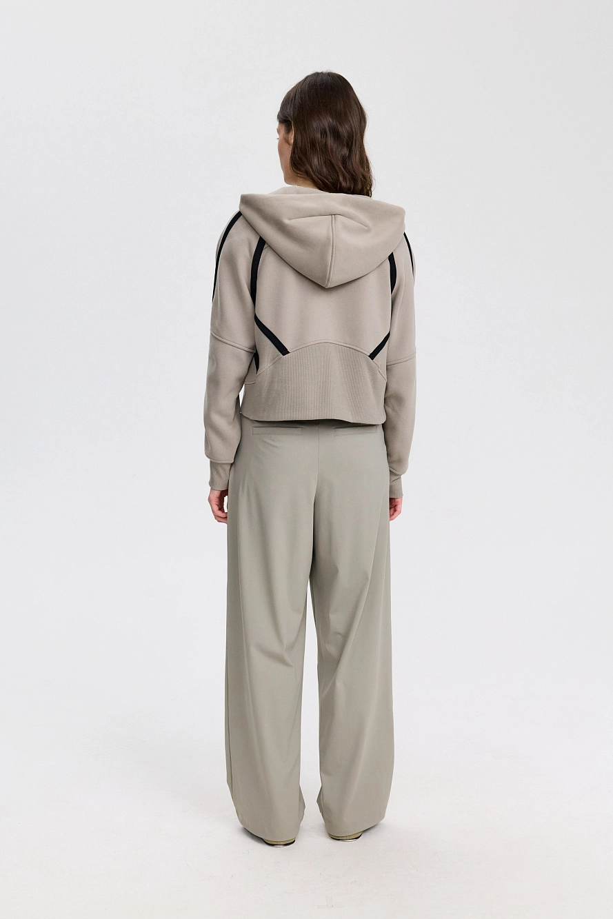 Худи оверсайз 1/2 zip с контрастными полосками UL - 6 