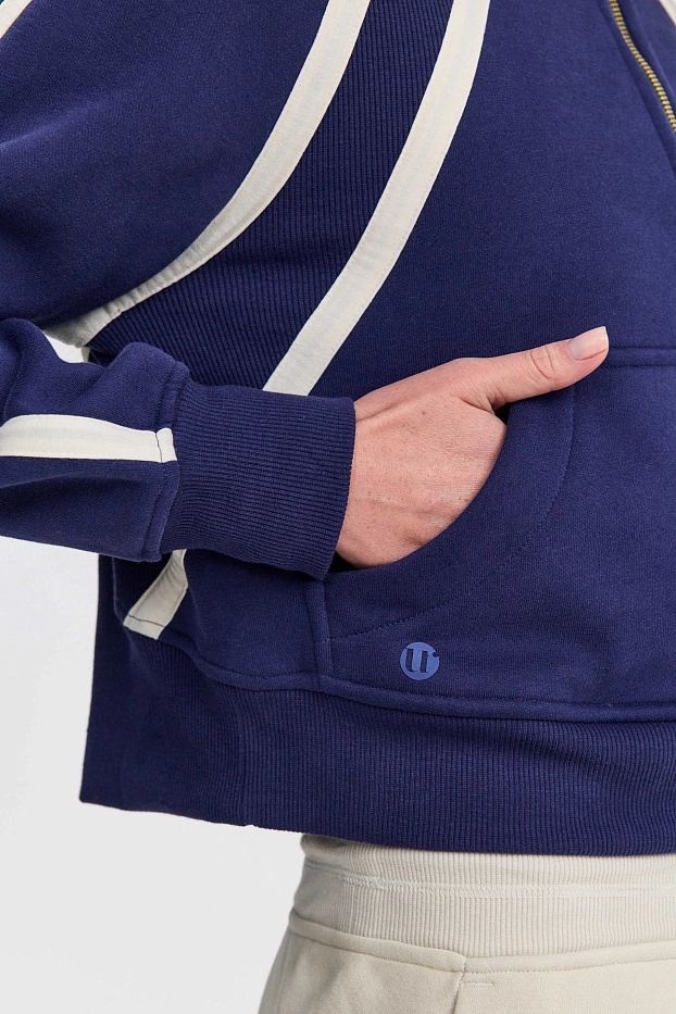 Худи оверсайз 1/2 zip с контрастными полосками UL