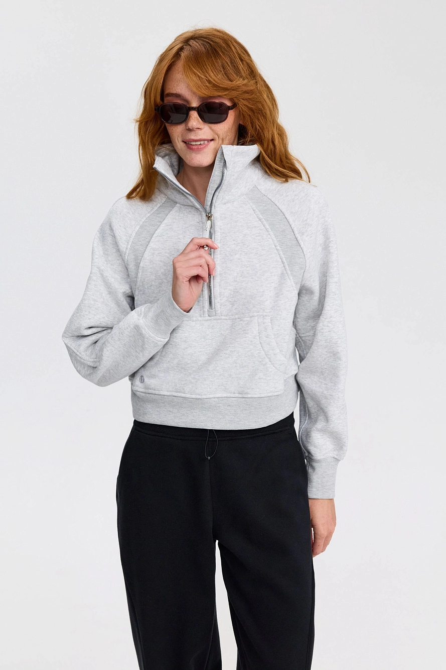 Свитшот оверсайз 1/2 zip с воротником UL - 8 