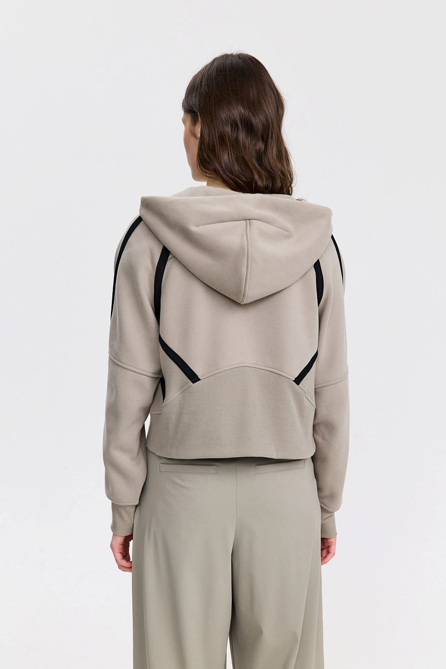 Худи оверсайз 1/2 zip с контрастными полосками UL - 7 
