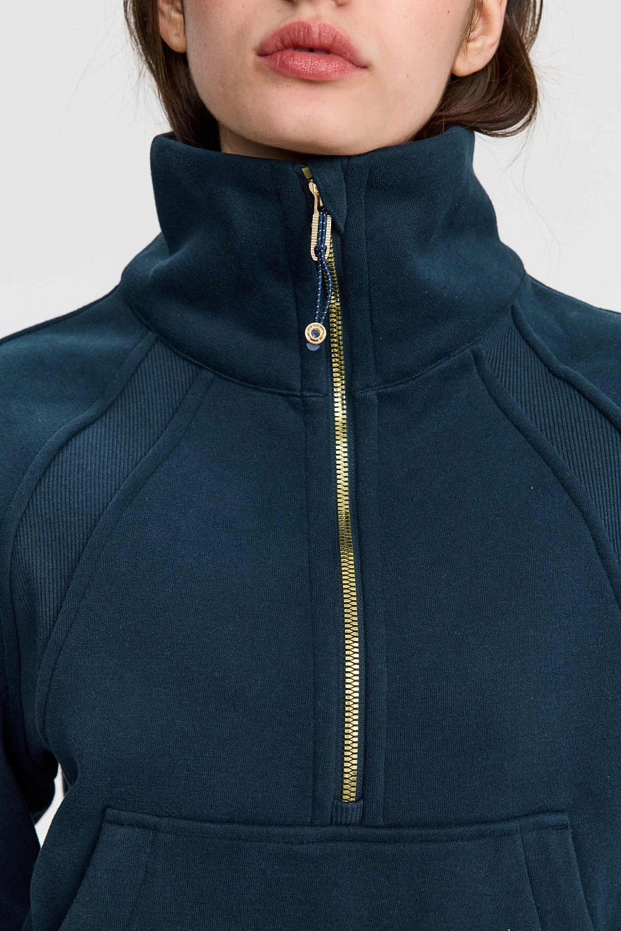 Свитшот оверсайз 1/2 zip с воротником UL - 2 
