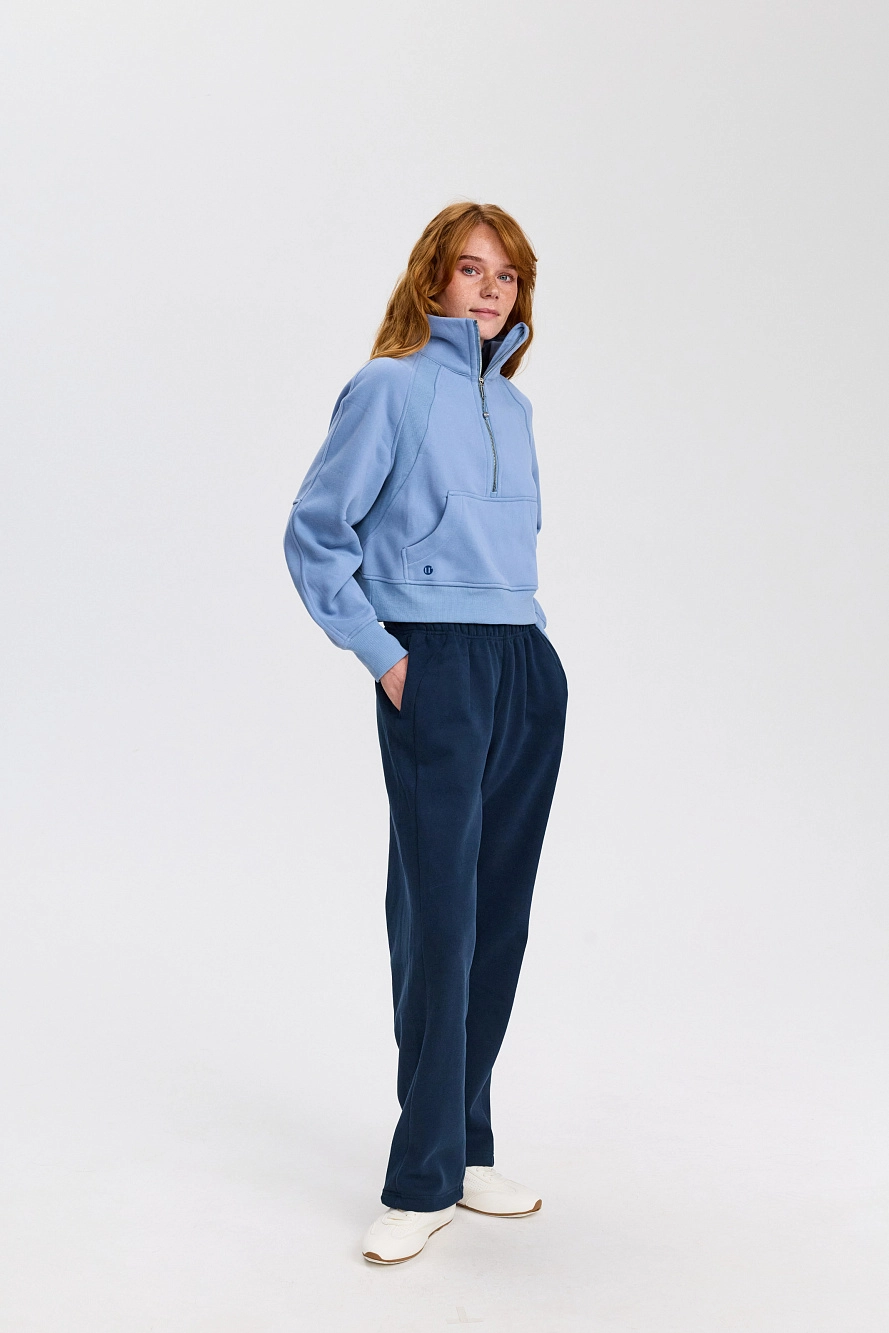 Свитшот оверсайз 1/2 zip с воротником UL - 7 