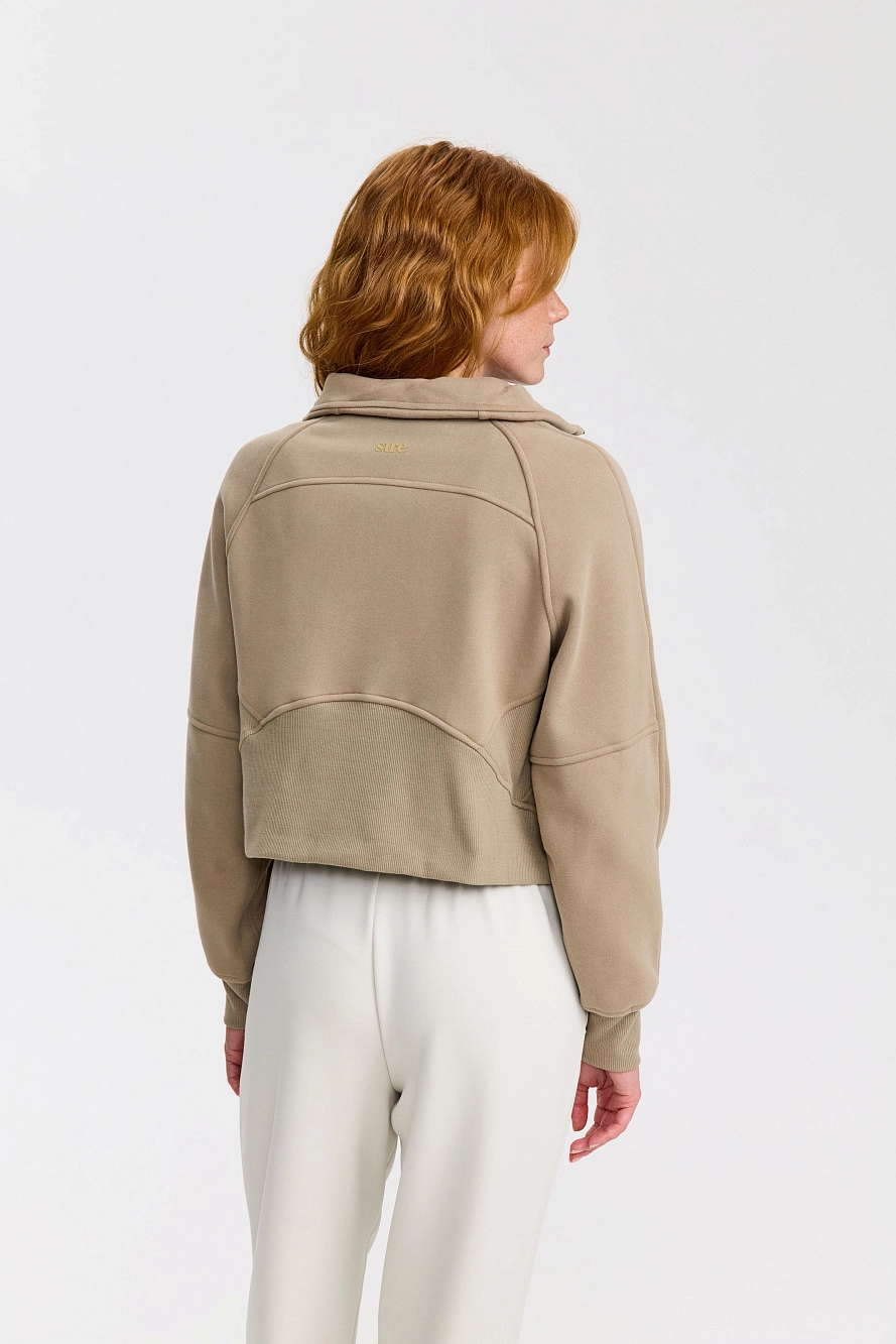 Свитшот оверсайз 1/2 zip с воротником UL - 4 