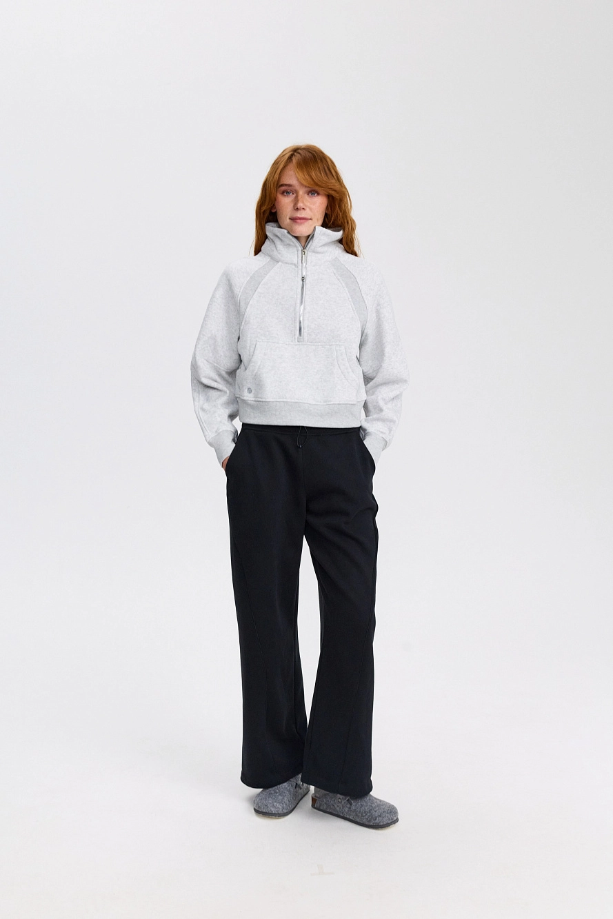 Свитшот оверсайз 1/2 zip с воротником UL